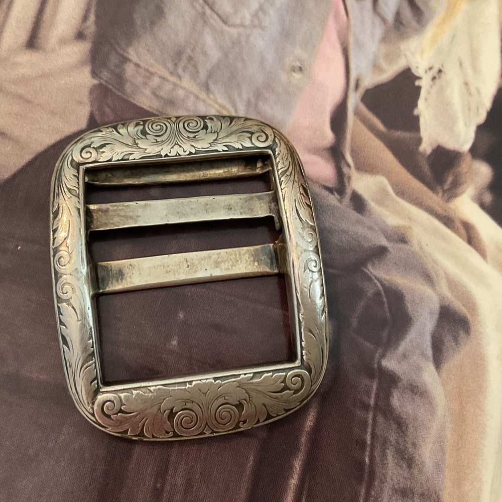 ANTIQUE WILLIAM KERR SIGNED STERLING ART NOUVEAU DESIGN BELT BUCKLE #5188 - Picture 8 of 10